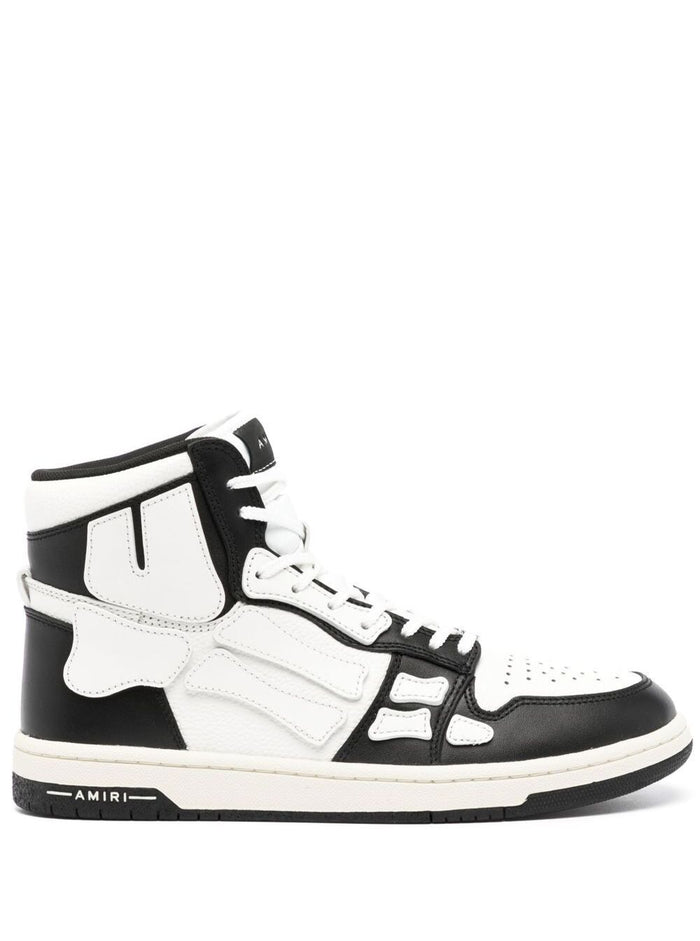 Black And White Skel Hi Top Sneakers Calf Leather Man