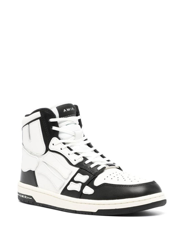 Black And White Skel Hi Top Sneakers Calf Leather Man