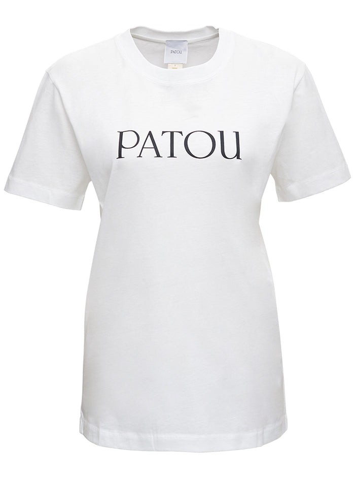 White T-Shirt With Logo Print Cotton Woman Tshirts And Polo Shirts