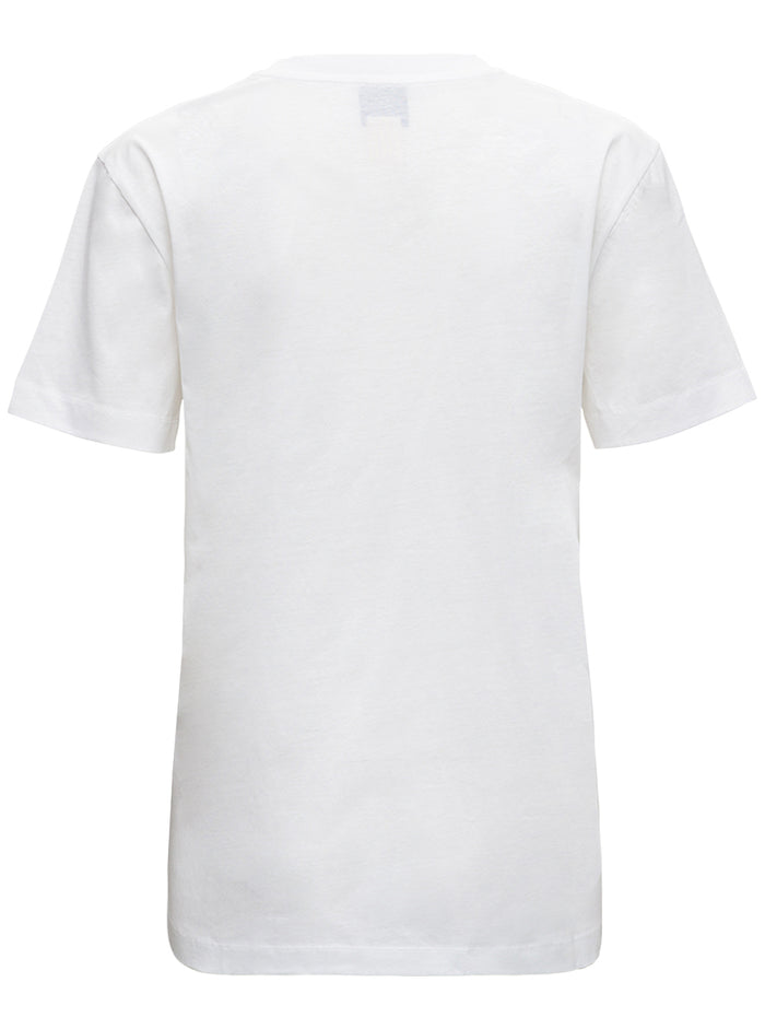 White T-Shirt With Logo Print Cotton Woman Tshirts And Polo Shirts