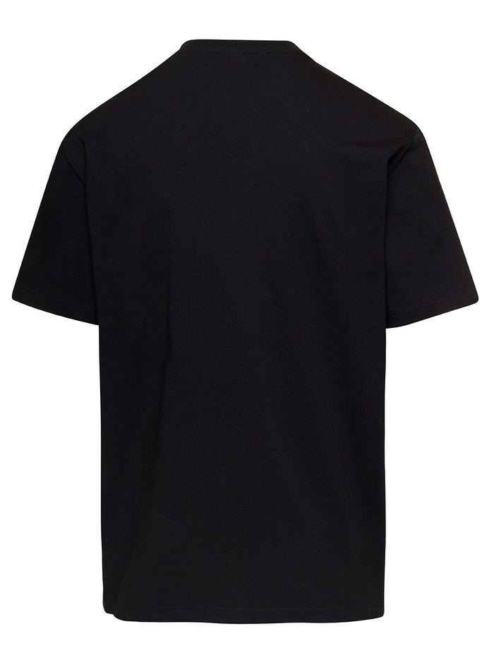 Black Crewneck T-Shirt With Logo And Bandana Rabbit Print Cotton Man Tshirts Polo Shirts