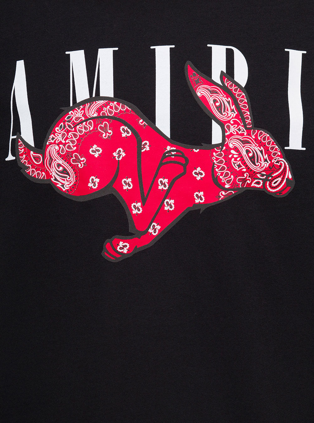 Black Crewneck T-Shirt With Logo And Bandana Rabbit Print Cotton Man Tshirts Polo Shirts