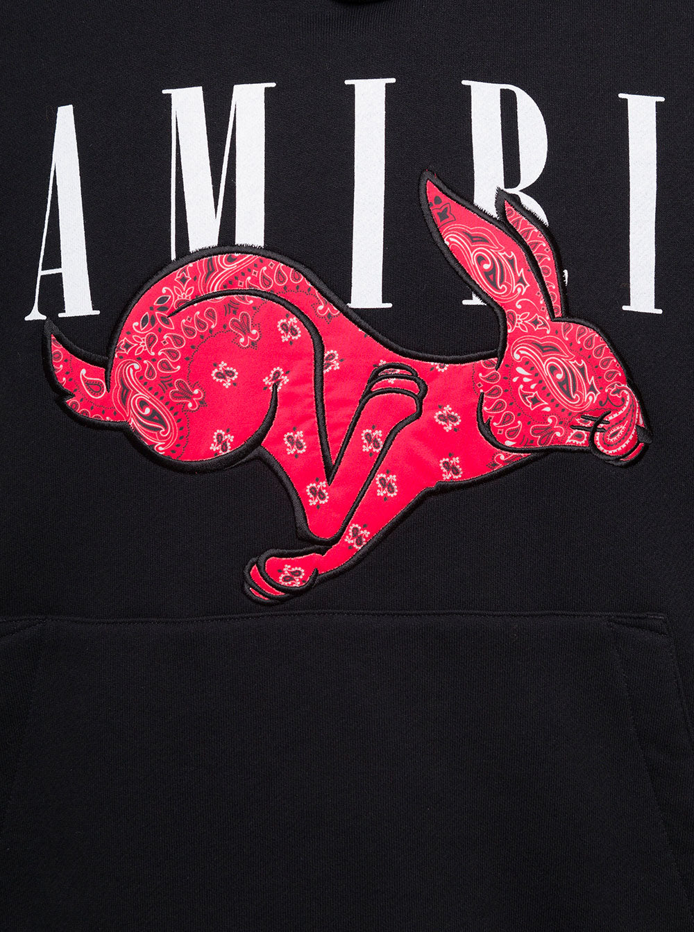 Black Hoodie With Logo And Bandana Rabbit Print Cotton Man Sweatshirts