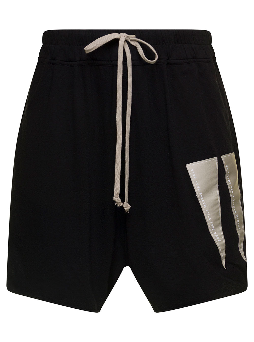 Black Joggers With Coulisse And Graphic Print On The Side Cotton Man Trousers