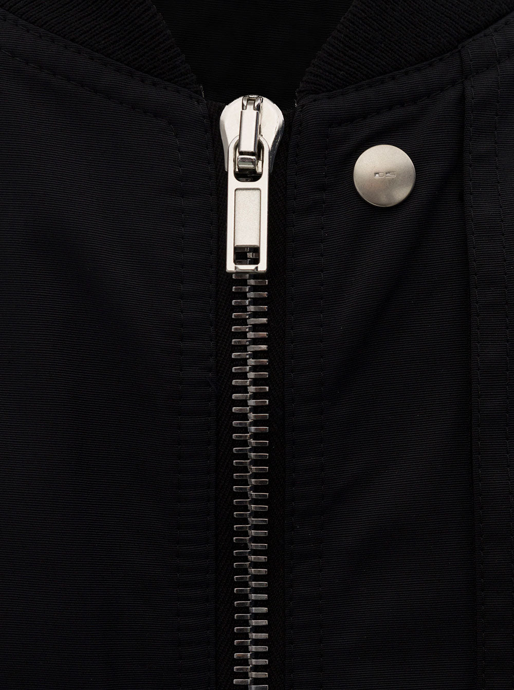Black Bomber Jacket With Flap Pockets Cotton Blend Man Nylon