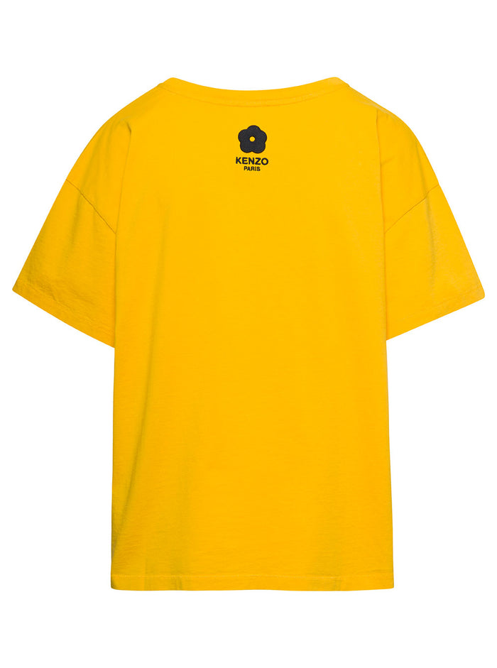 Yellow Oversize T-Shirt With Elephant And Logo On The Chest Cotton Woman Tshirts Polo Shirts