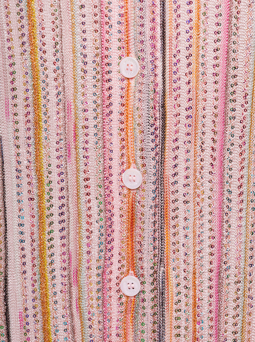 Pink Long Cardigan Partialized With Sequins Viscose Blend Woman Jersey