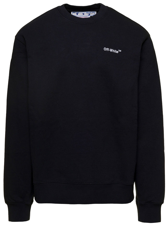 Black Helvetica Logo Print Sweatshirt Cotton Man Jersey