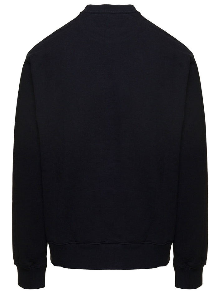 Black Helvetica Logo Print Sweatshirt Cotton Man Jersey