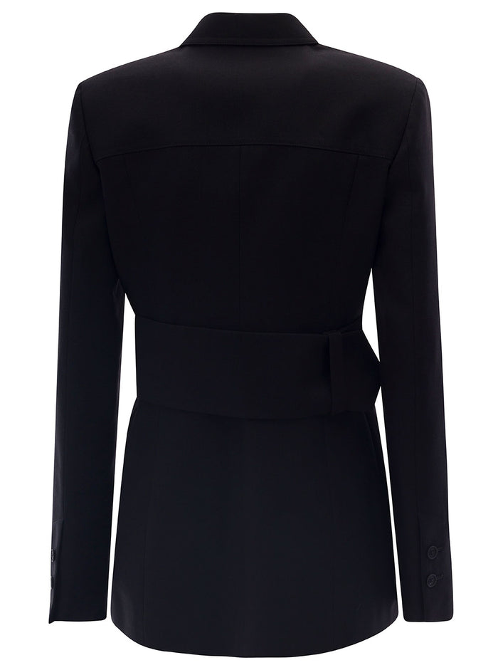 Black Toyboy Single-Breasted Blazer Wool Woman Virgin Blazers