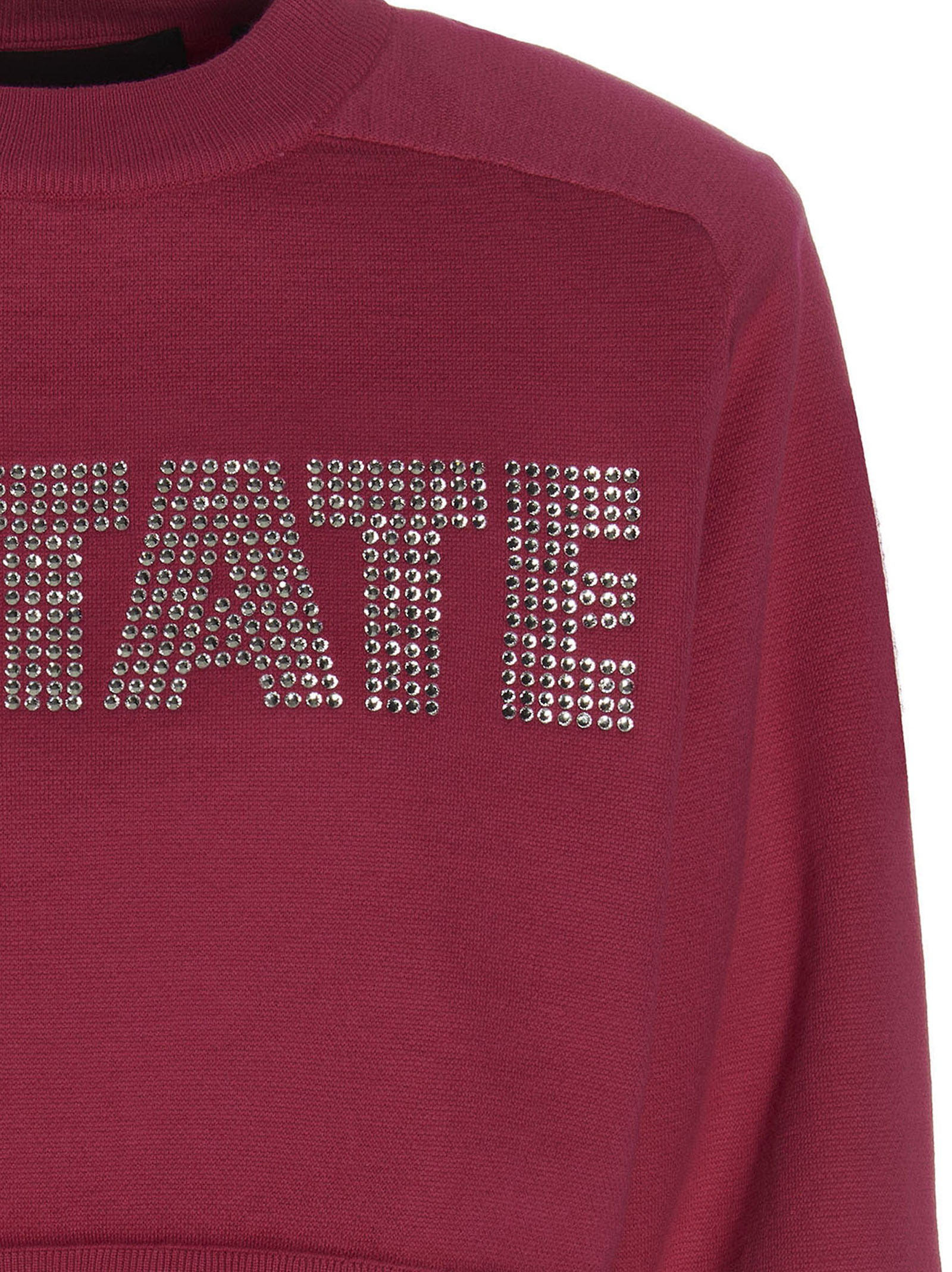 Firm Rhinestone sweatshirt Fuchsia Cotton Cachemire