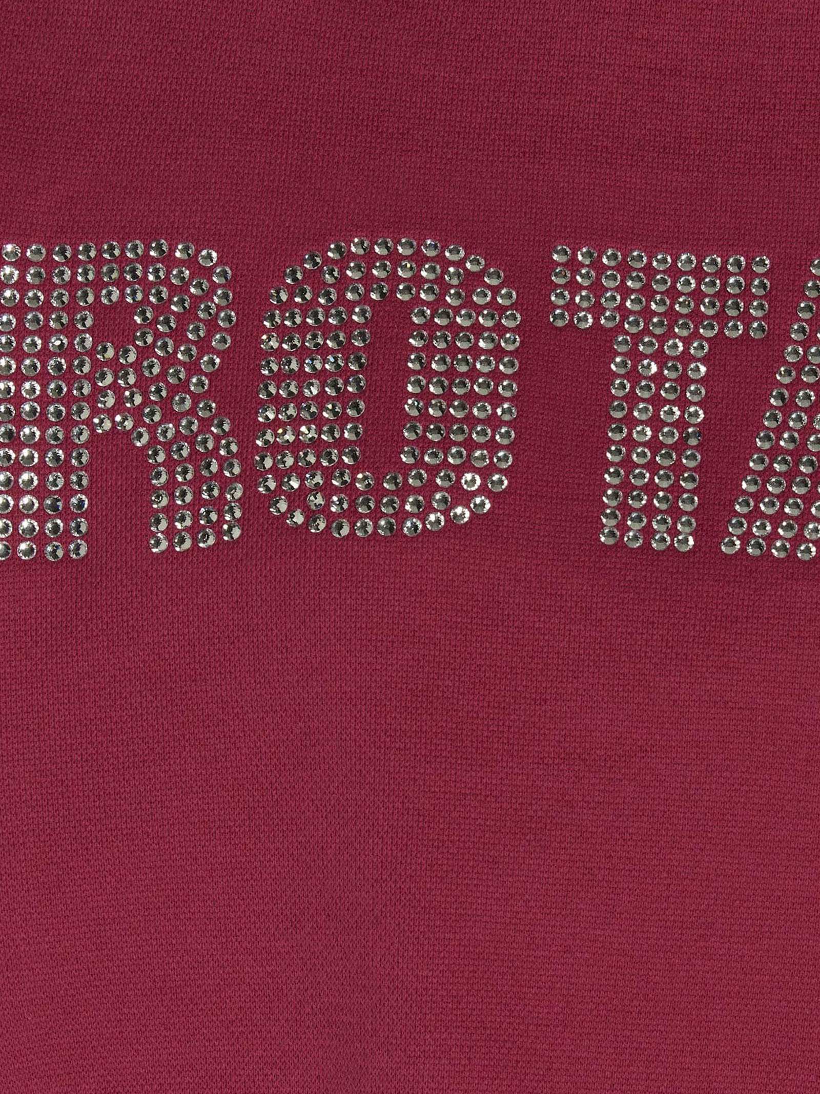 Firm Rhinestone sweatshirt Fuchsia Cotton Cachemire