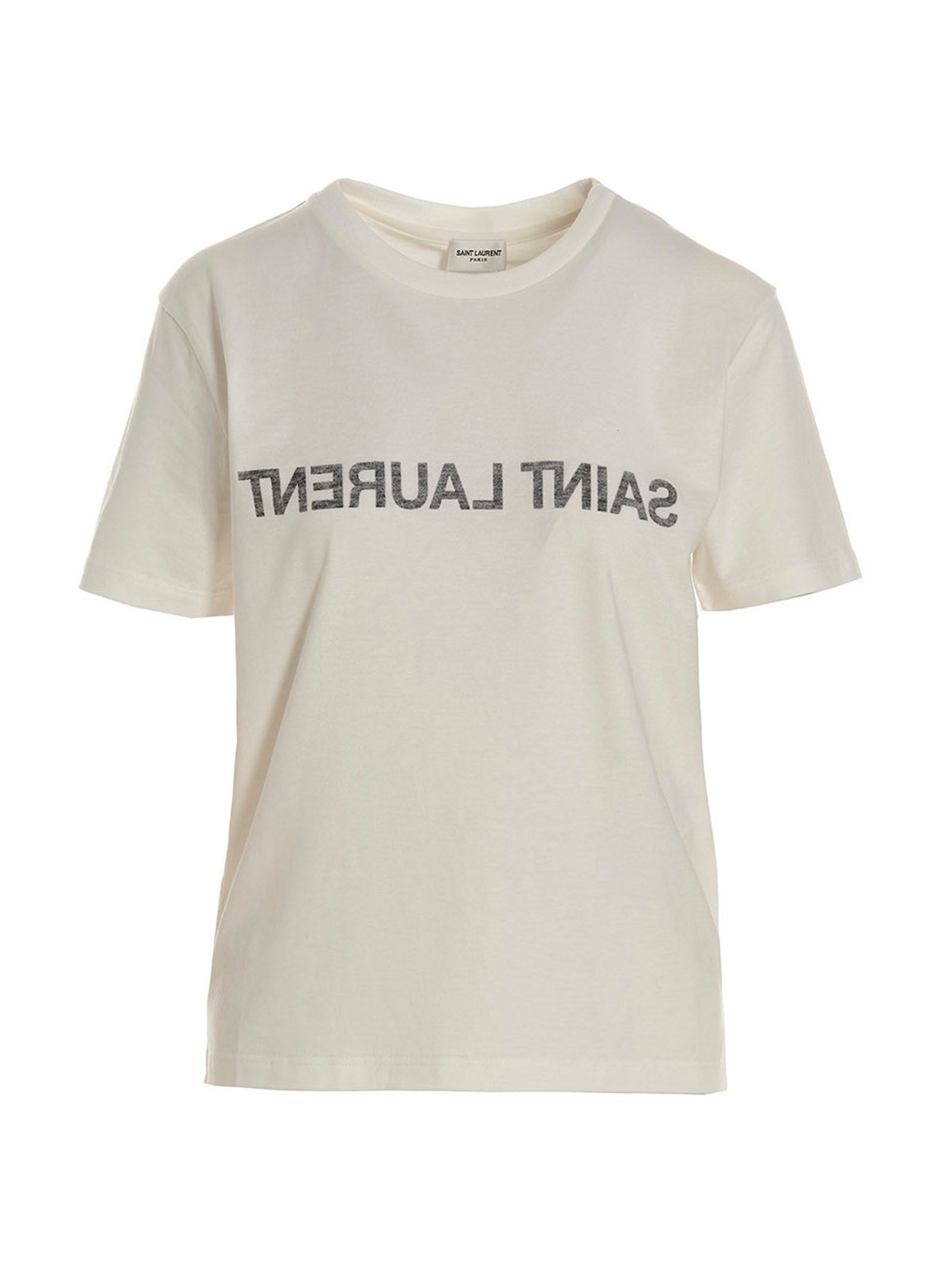 Logo print T-shirt White/black Cotton