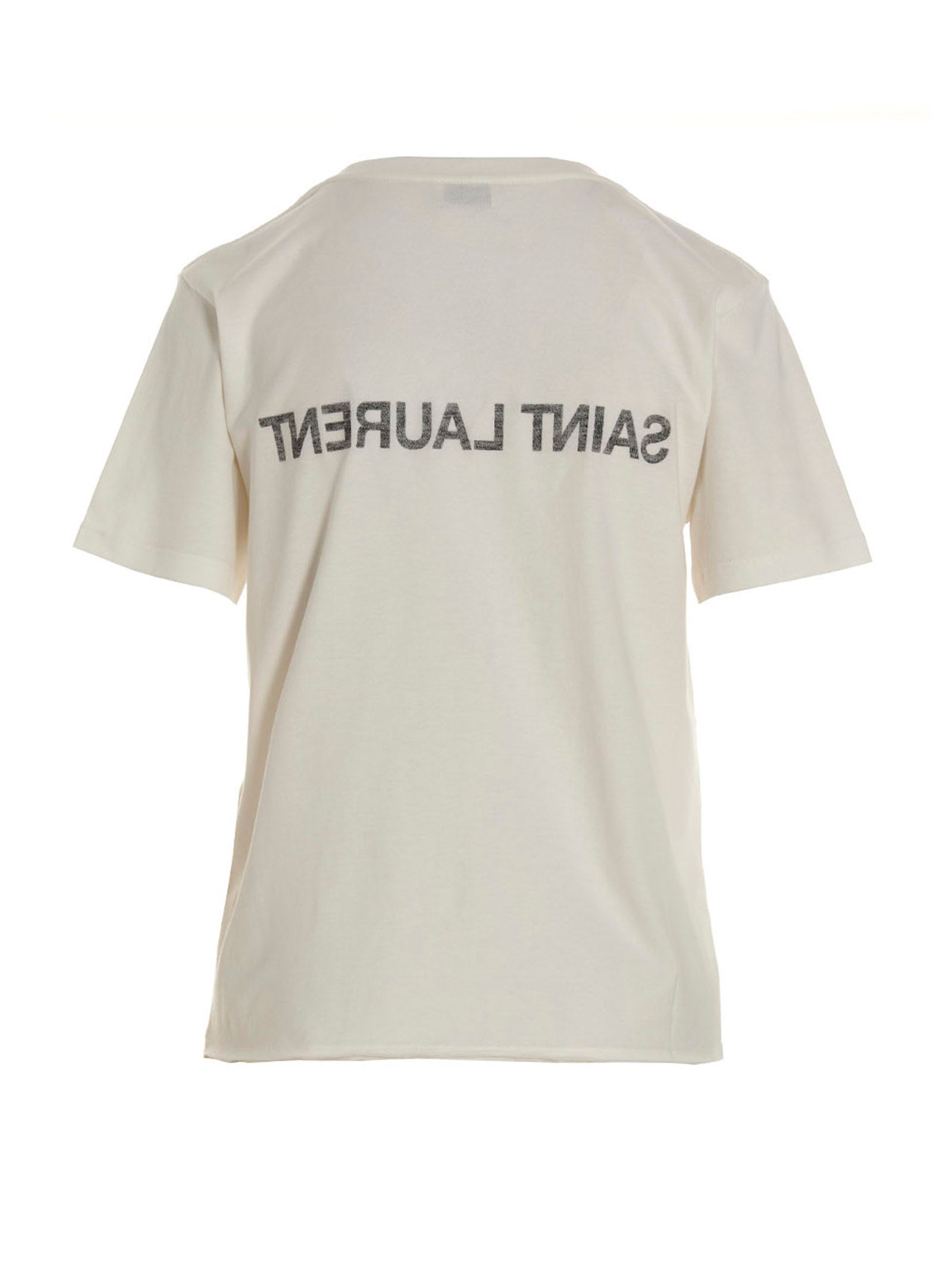 Logo print T-shirt White/black Cotton