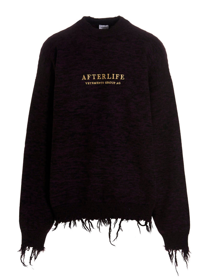 Afterlife Sweater Purple Merino Wool Sweater, Cardigans