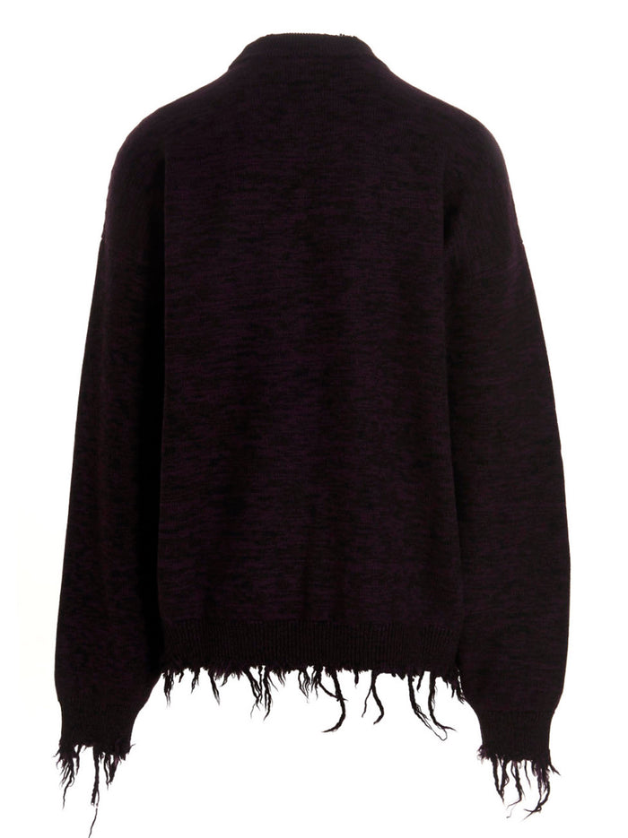 Afterlife Sweater Purple Merino Wool Sweater, Cardigans
