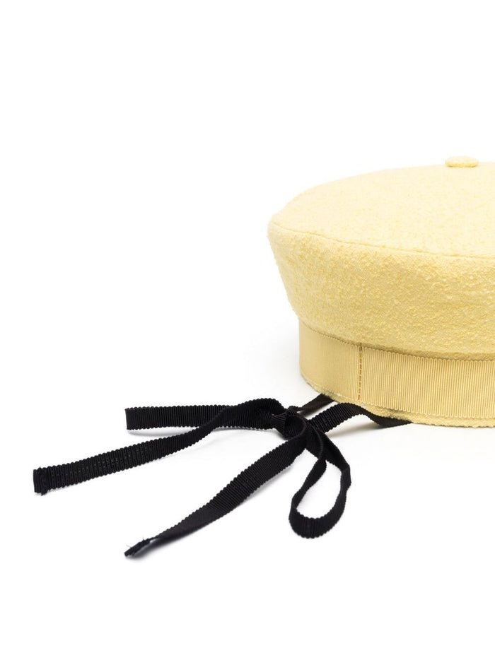 Yellow Sailor Hat With Logo Print Cotton Blend Wonan And Gloves