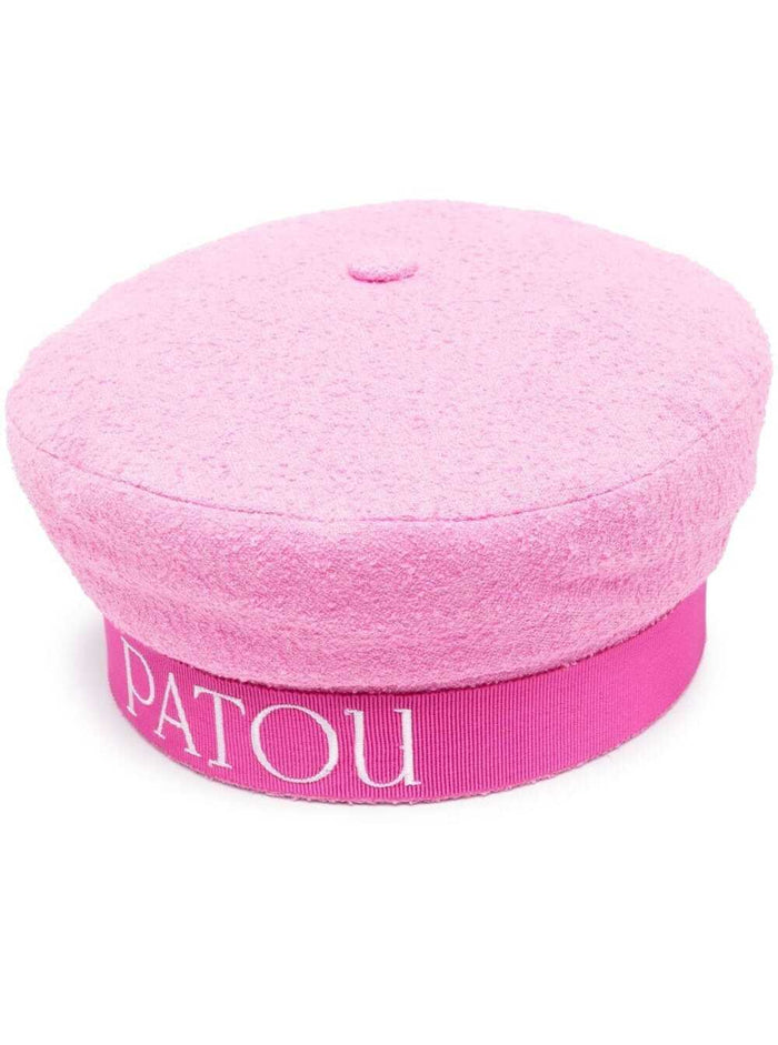 Pink Sailor Hat With Logo Print Cotton Blend Wonan And Gloves