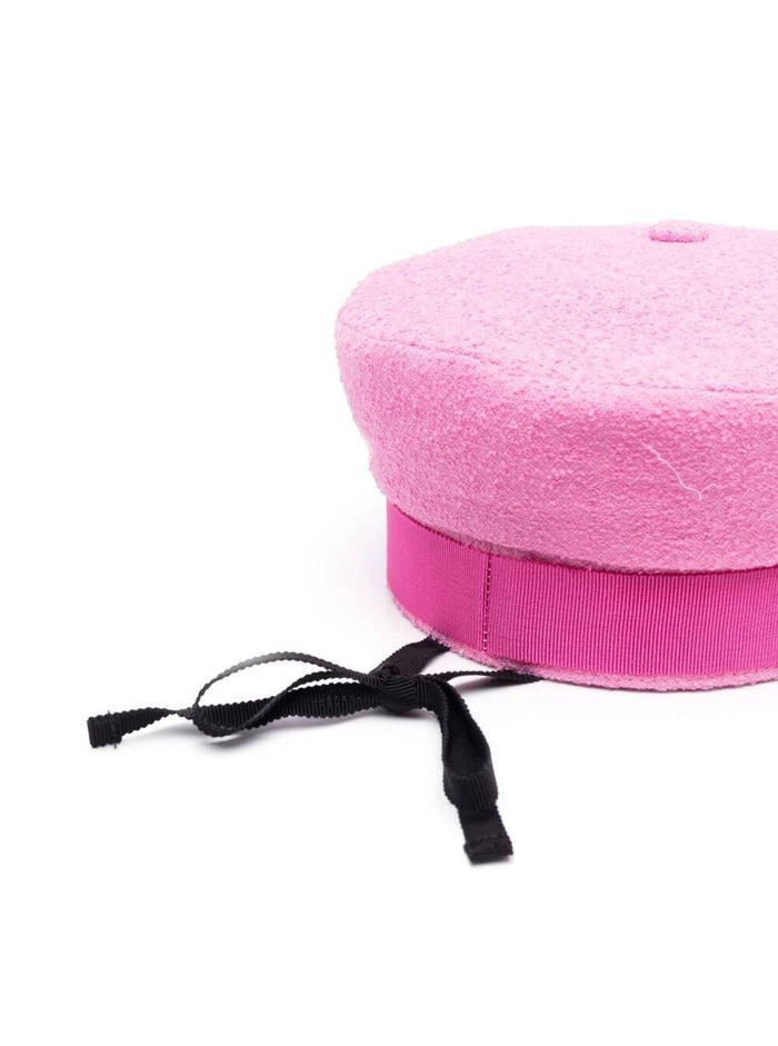 Pink Sailor Hat With Logo Print Cotton Blend Wonan And Gloves