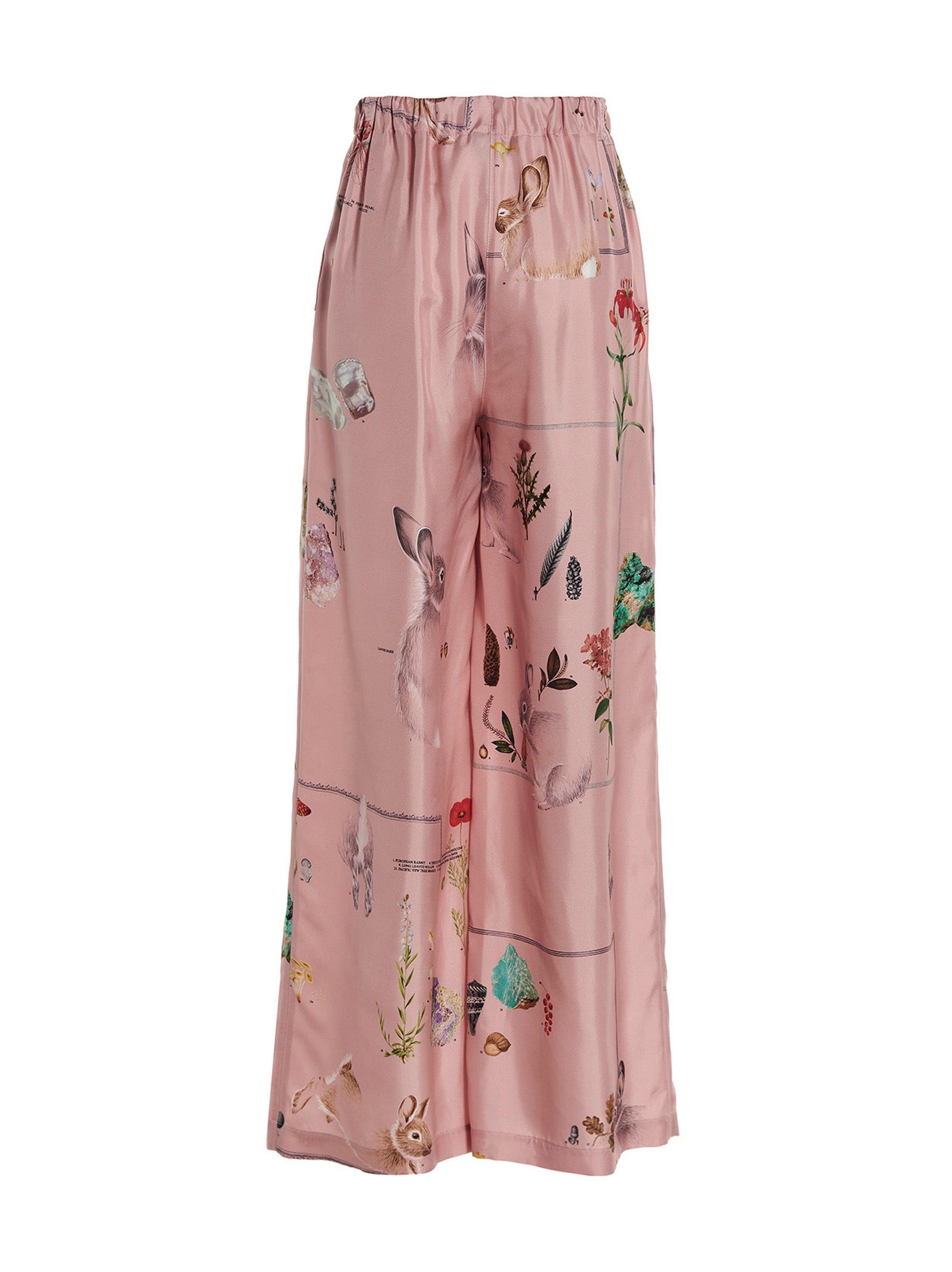 Botanical Pants Pink Silk