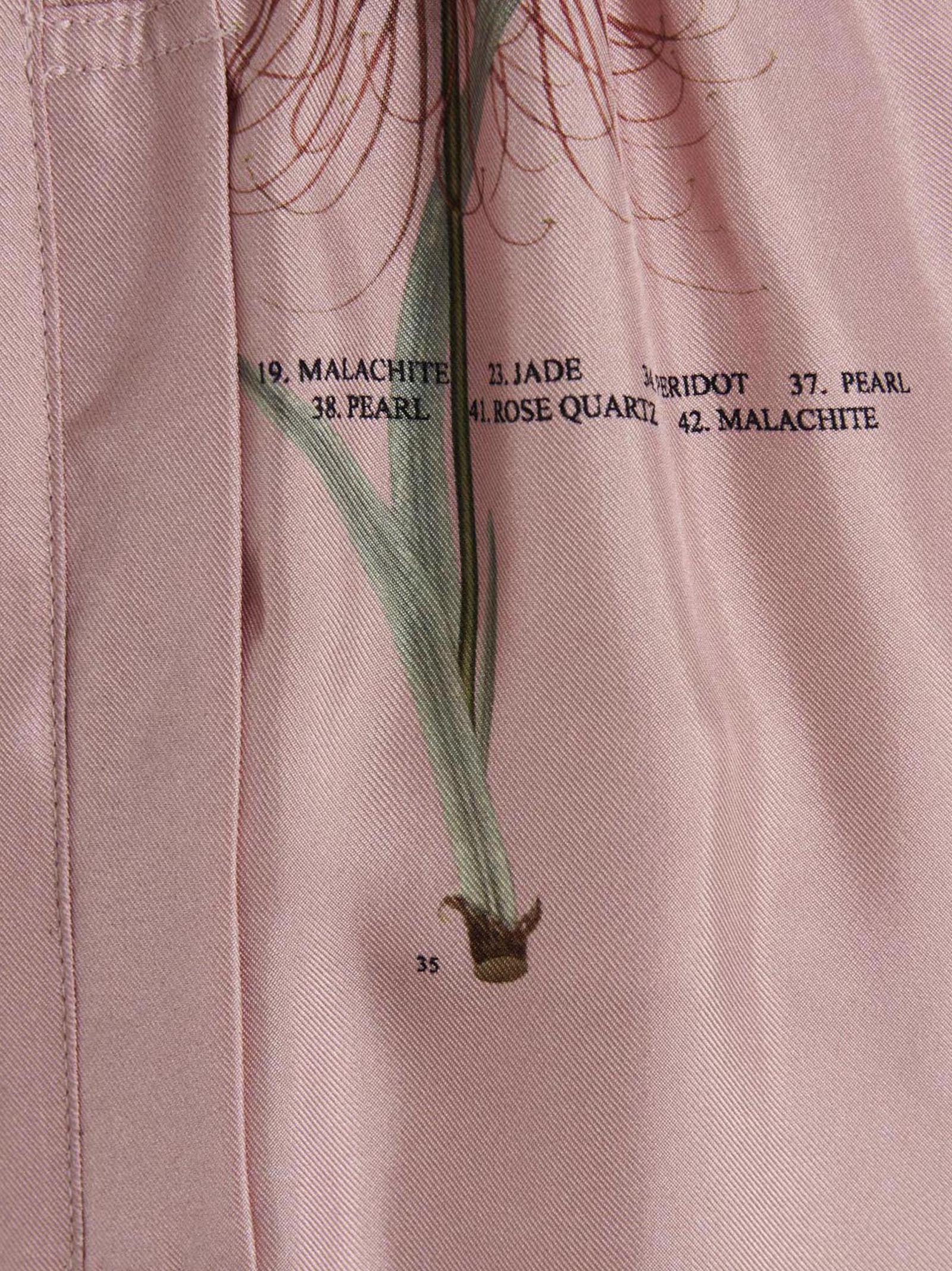 Botanical Pants Pink Silk
