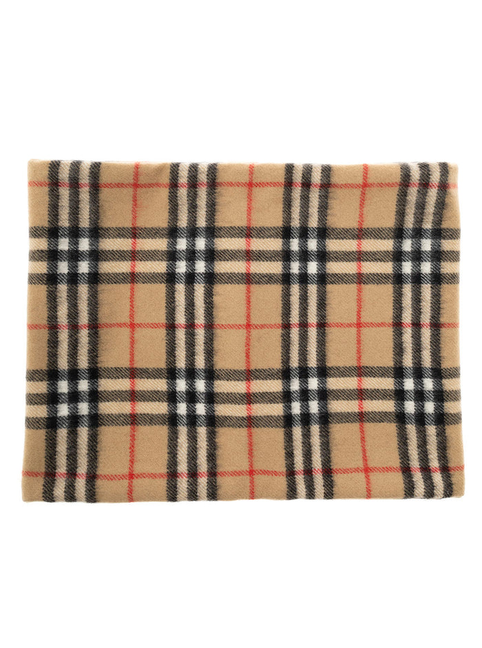 Beige Cashmere Scarf With Buttons Kids Burberry Scarfs And Foulards