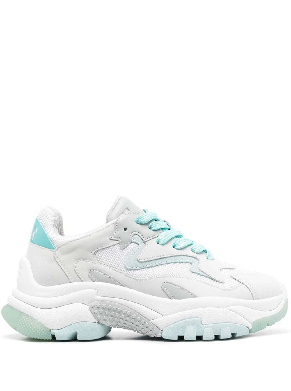 White And Light-Blue Sneakers With Logo Inserts Cow Leather Woman Fabric