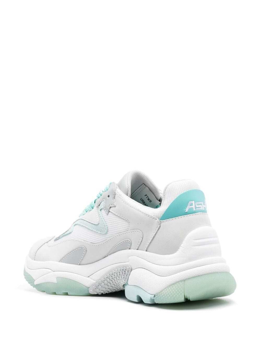 White And Light-Blue Sneakers With Logo Inserts Cow Leather Woman Fabric