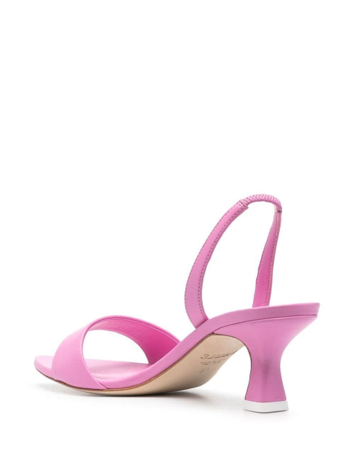Eloise Pink Andals With Rhinestone Embellishment And Spool Hight Heel Viscose Blend Woman Silk Heels