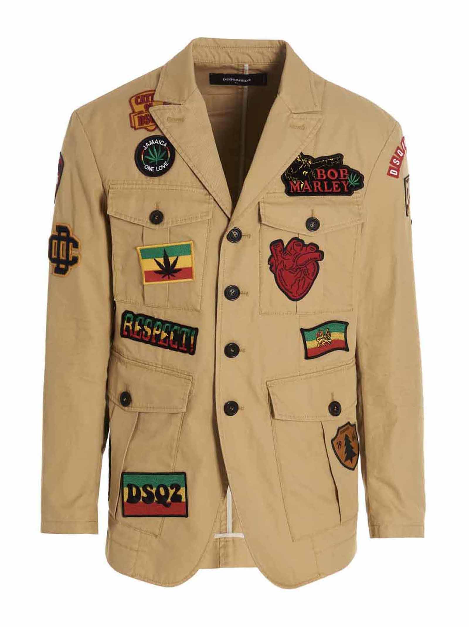 Military Blazer Beige Cotton