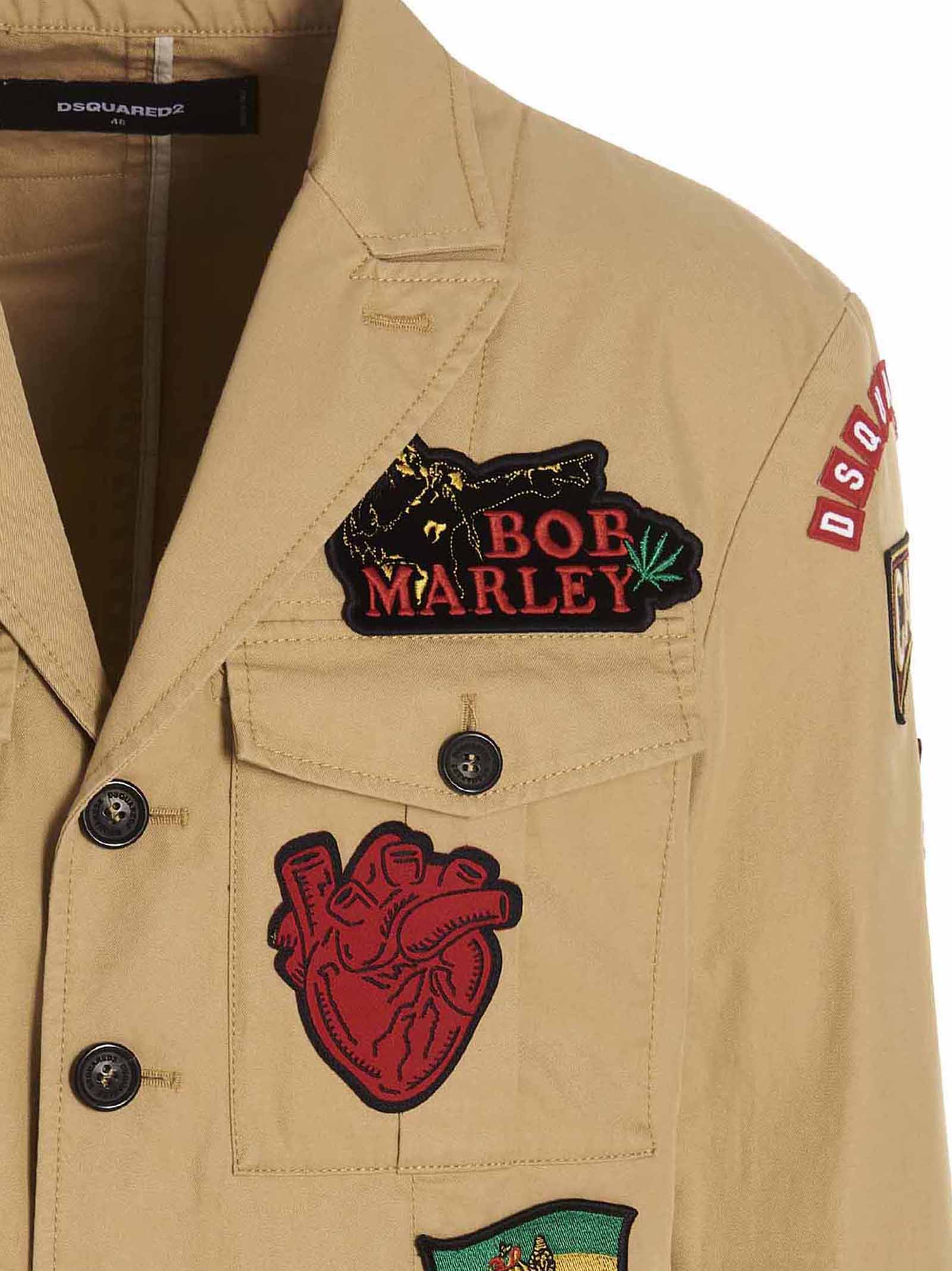 Military Blazer Beige Cotton