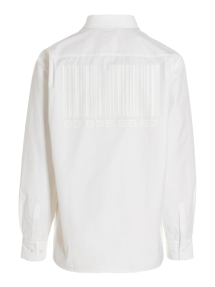 Barcode shirt White Cotton Shirt, Blouse
