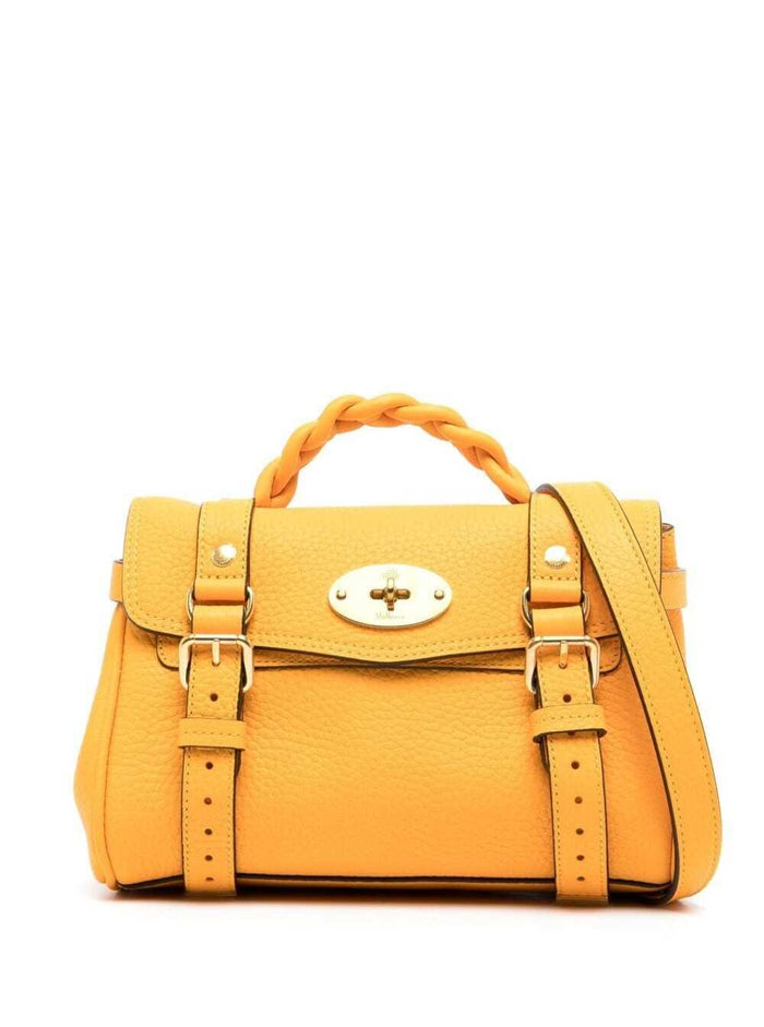 Mini Alexa Yellow Handbag Grainy Leather Woman Bovine Hand Bags