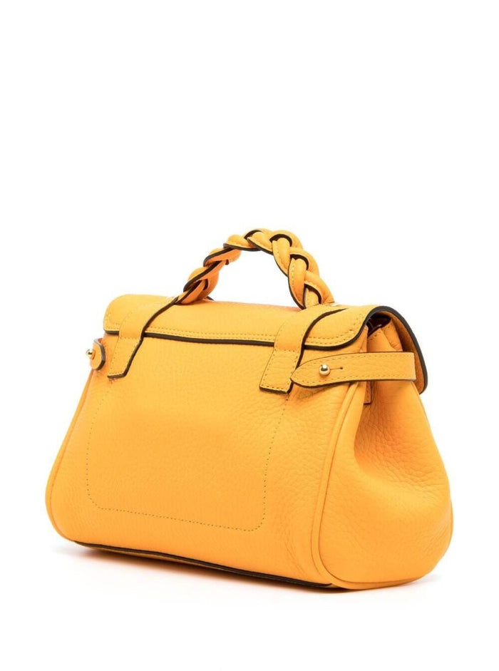 Mini Alexa Yellow Handbag Grainy Leather Woman Bovine Hand Bags