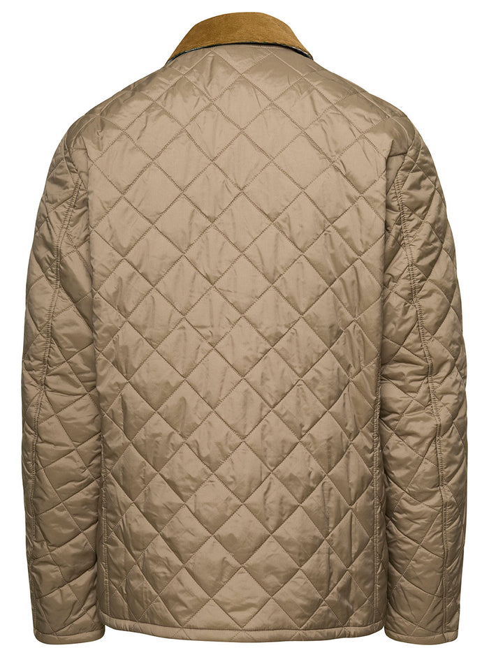 Beige Herron Quilted Jacket Polyamide Man