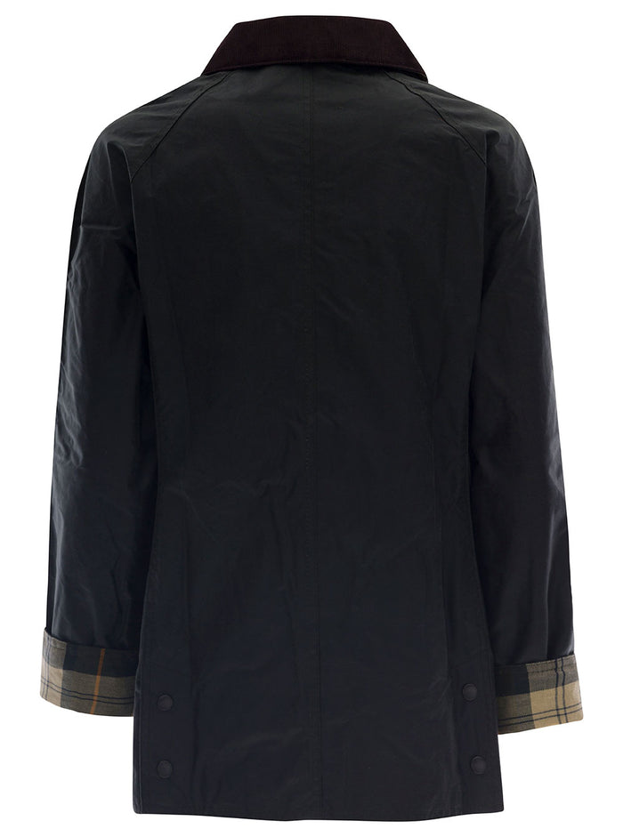 Black Beadnell Waxed Jacket Cotton Woman