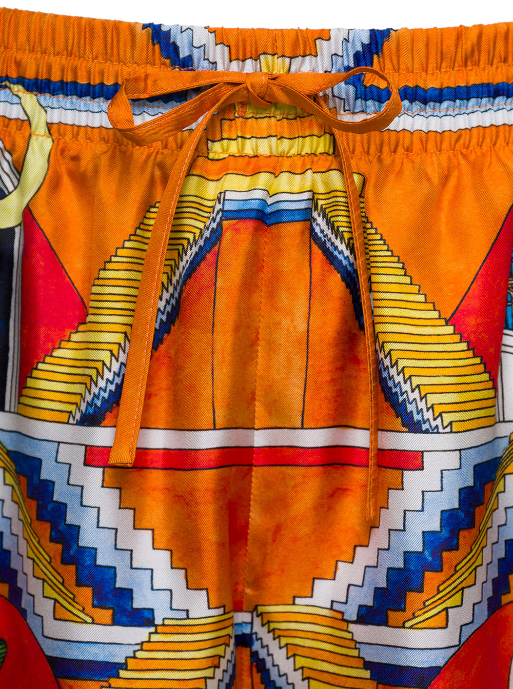 Escalier Infini Multicolor Shorts With Graphic Print Silk Man And Bermuda