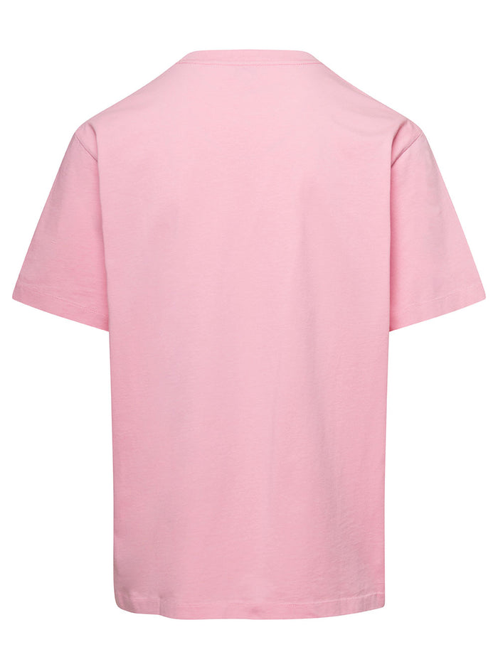 Pink T-Shirt With Boke Flower Logo On The Chest Cotton Man Tshirts And Polo Shirts