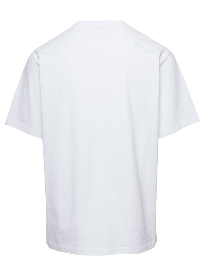 White Oversize T-Shirt With Printed Paris Logo Cotton Man Tshirts And Polo Shirts