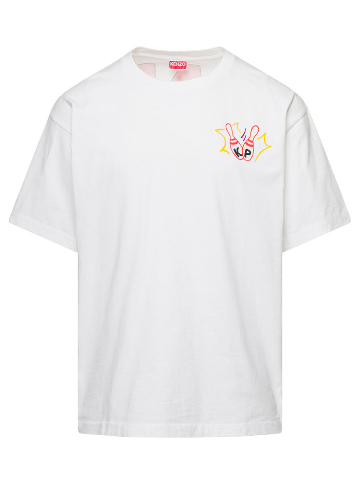 White Oversize Bowling Team T-Shirt Cotton Man Tshirts And Polo Shirts