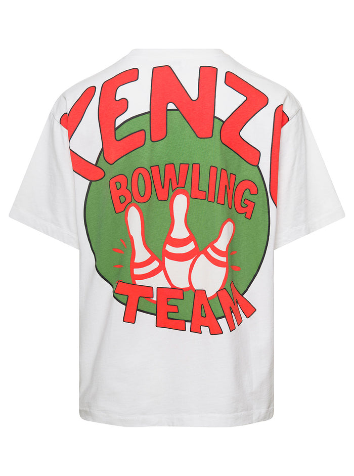 White Oversize Bowling Team T-Shirt Cotton Man Tshirts And Polo Shirts