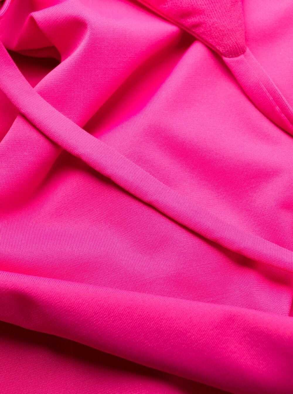 Fuchsia One-Piece Swimsuit With Logo Detail And Open Back Stretch Polyamide Woman Fuxia Polyammide Elastan Beachwear