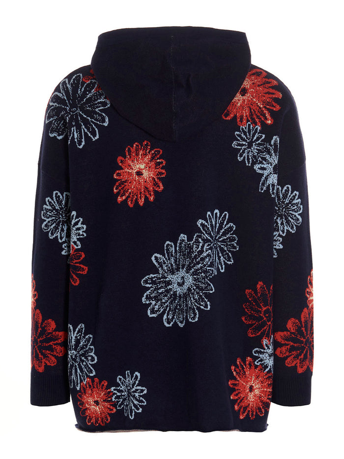 Knitted Jacquard Hoodie Cotton Nylon Sweatshirt
