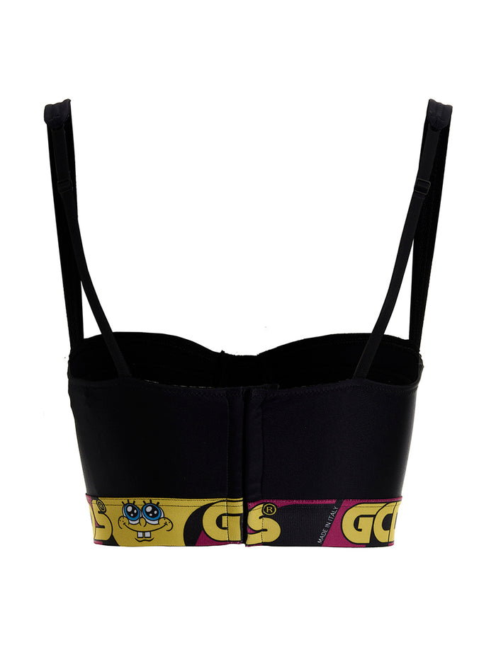 Spongebob Bra Black Polyamide Elastane Intimo