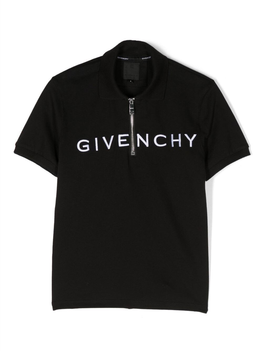 Black Polo T-Shirt With Embroidered Logo Cotton Boy Tshirts And Shirts