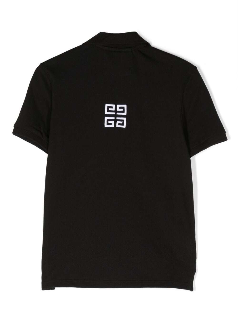Black Polo T-Shirt With Embroidered Logo Cotton Boy Tshirts And Shirts