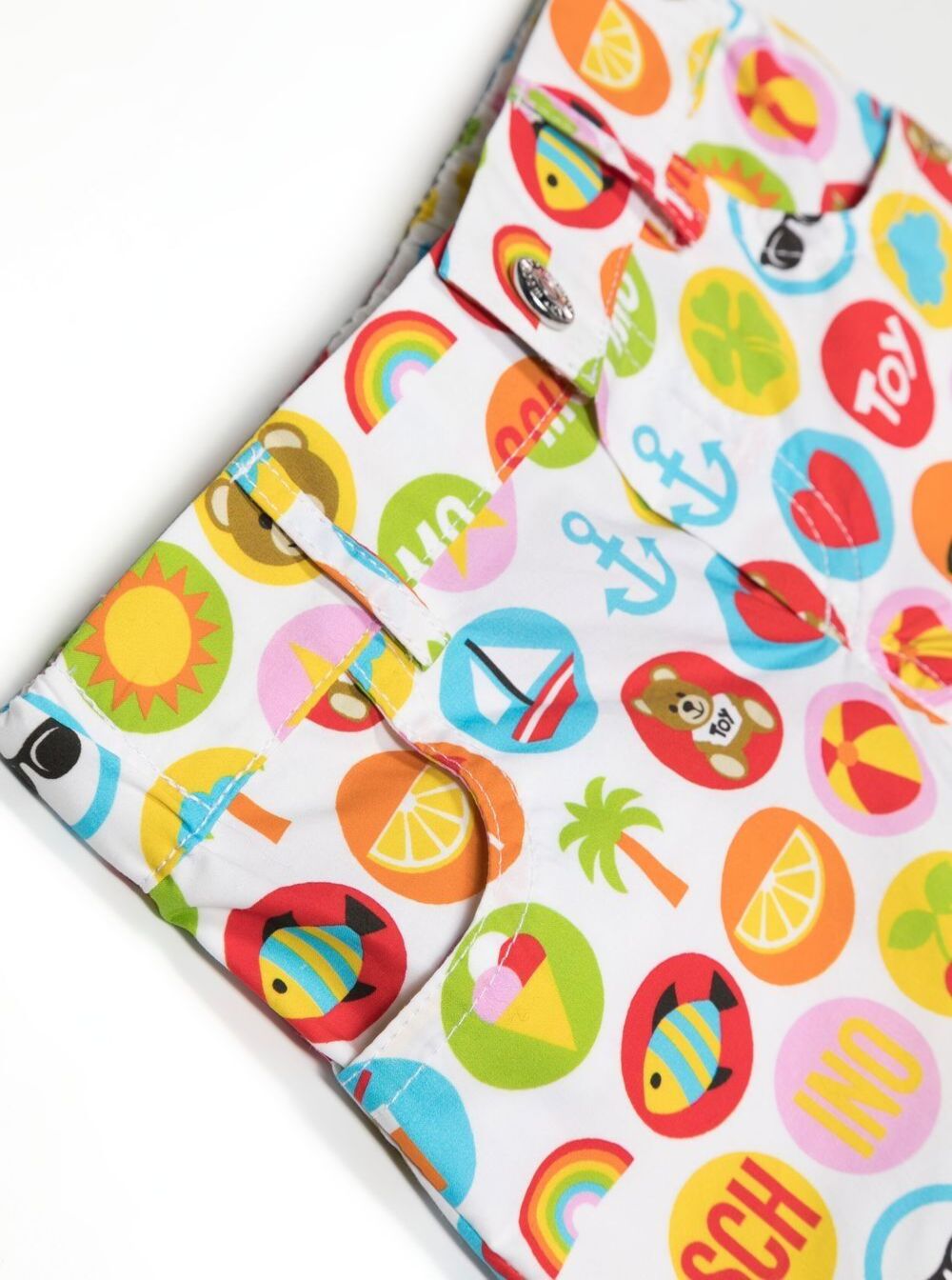 Multicolor Tank Top And Shorts Set With Graphic Print Stretch Cotton Baby Elastane Suits