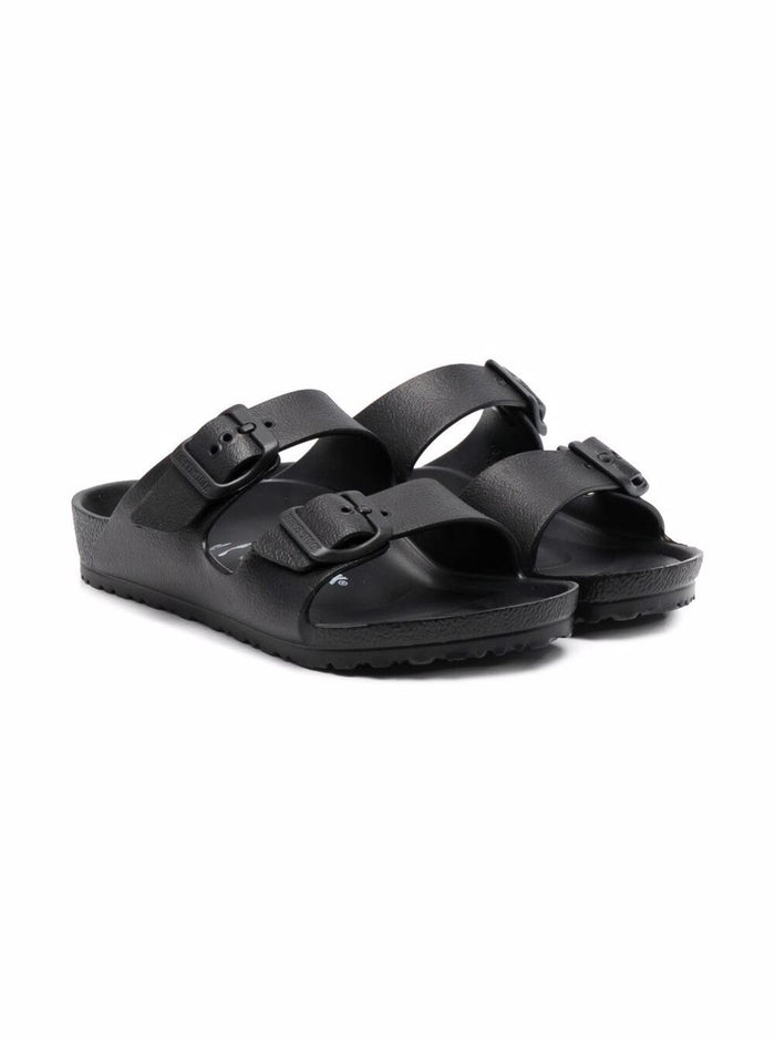 Arizona Black Rubber Sandals Polyester Flat Shoes