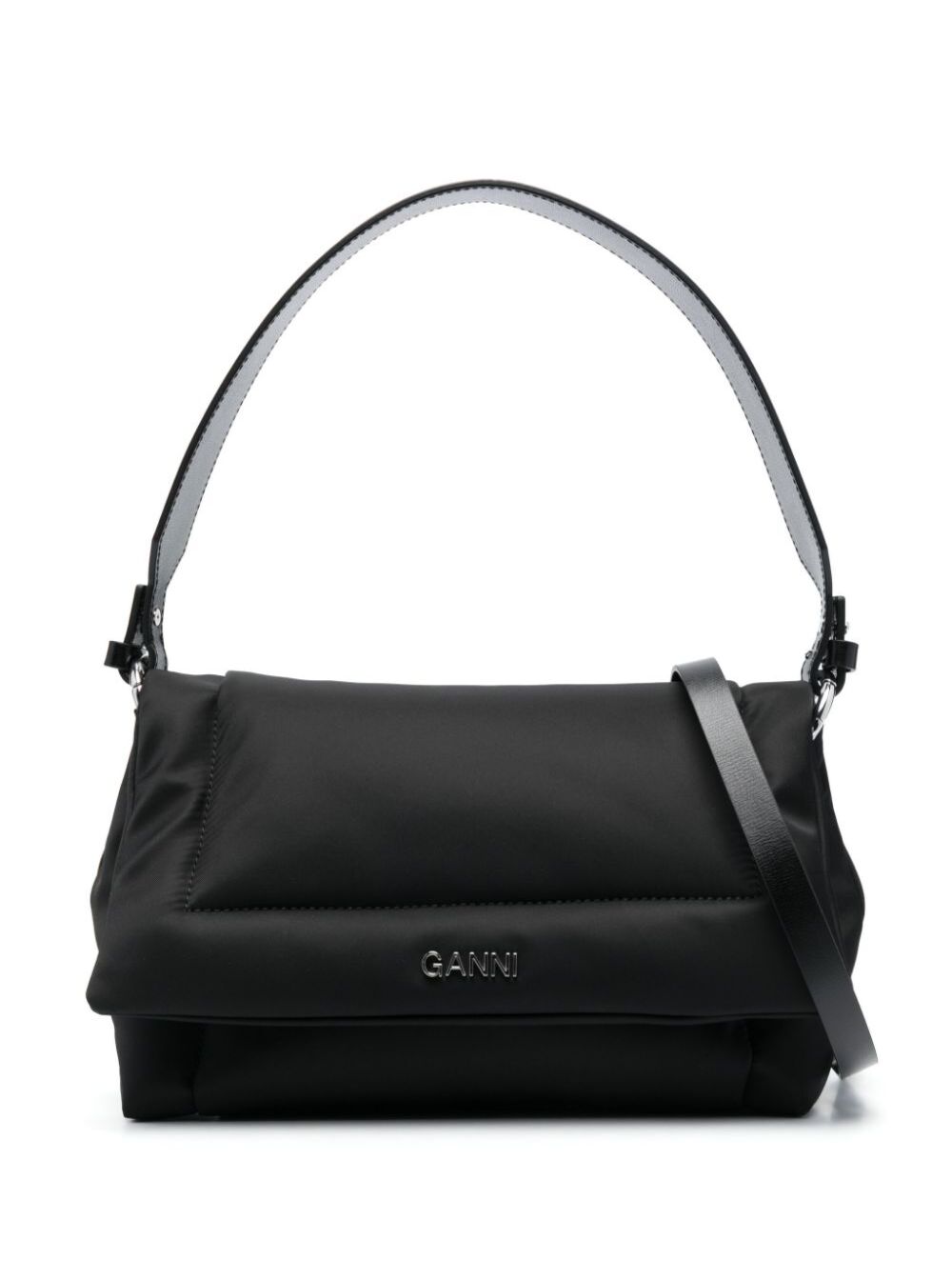 Black Pillow Flap Tote Bag Polyammide Woman Crossbody