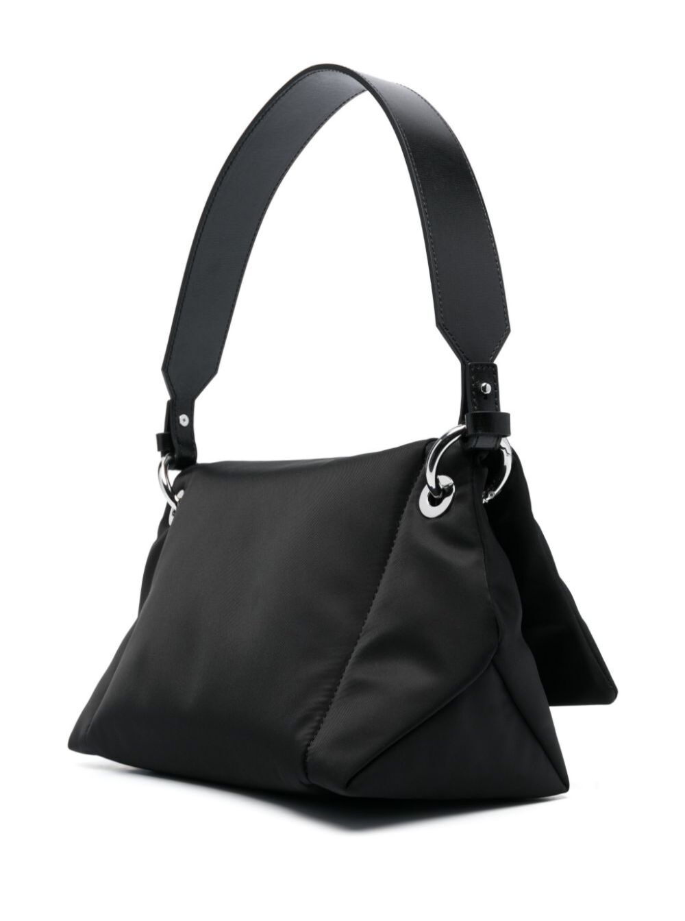 Black Pillow Flap Tote Bag Polyammide Woman Crossbody